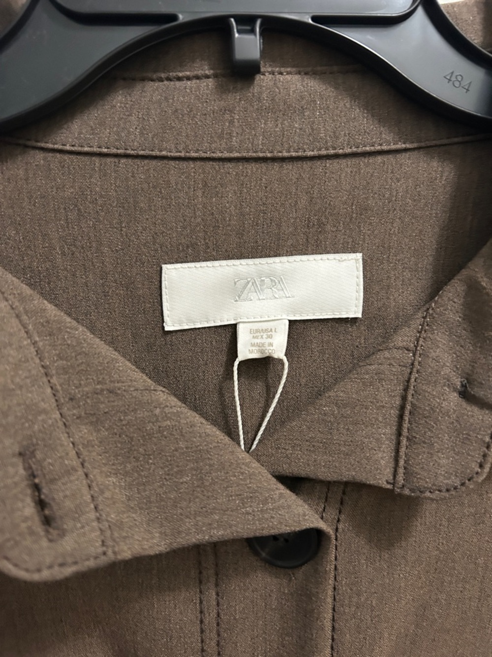 Zara Brown Belted Utility Shirt Jacket - Picture 6 of 8